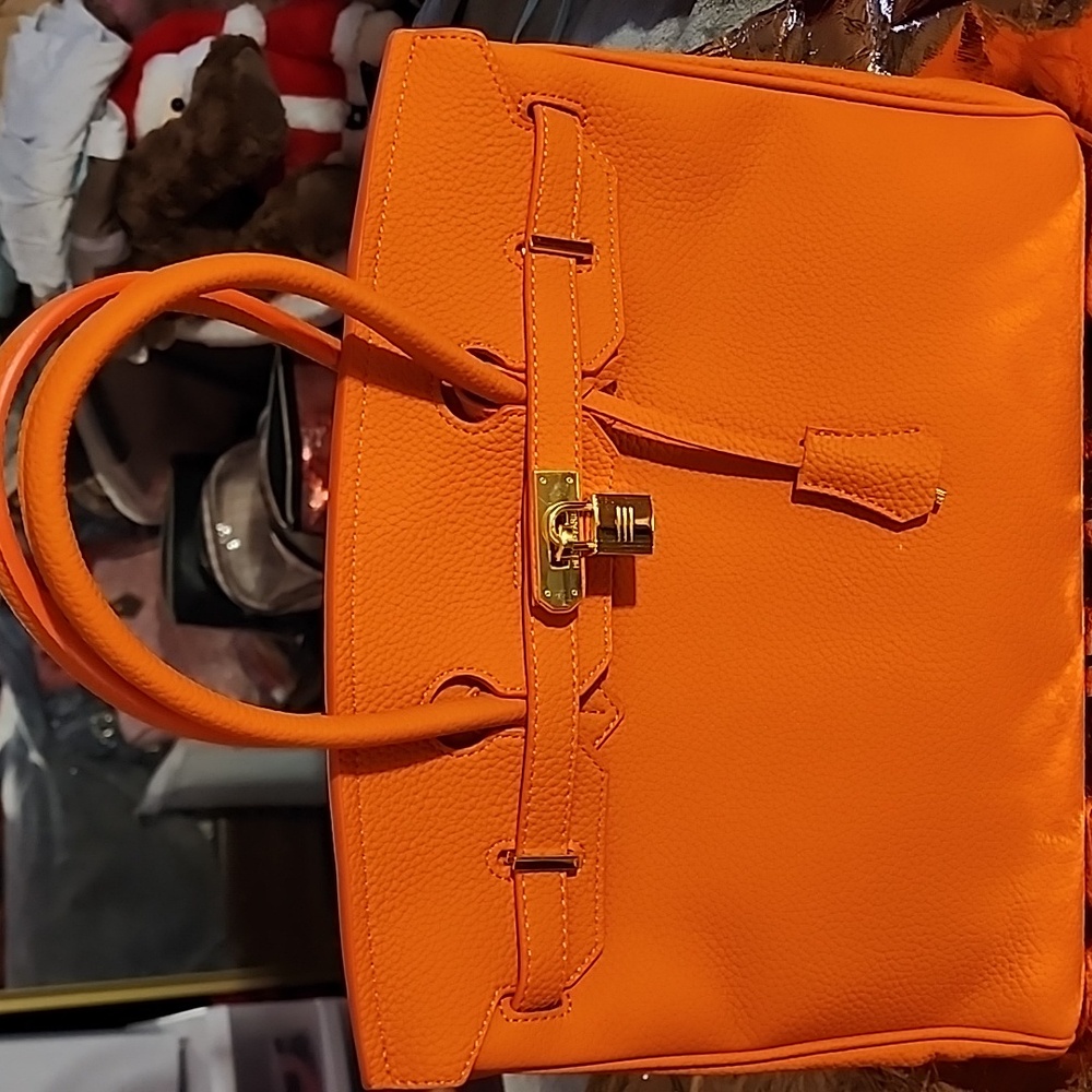 Elegant Orange Satchel Bag 35